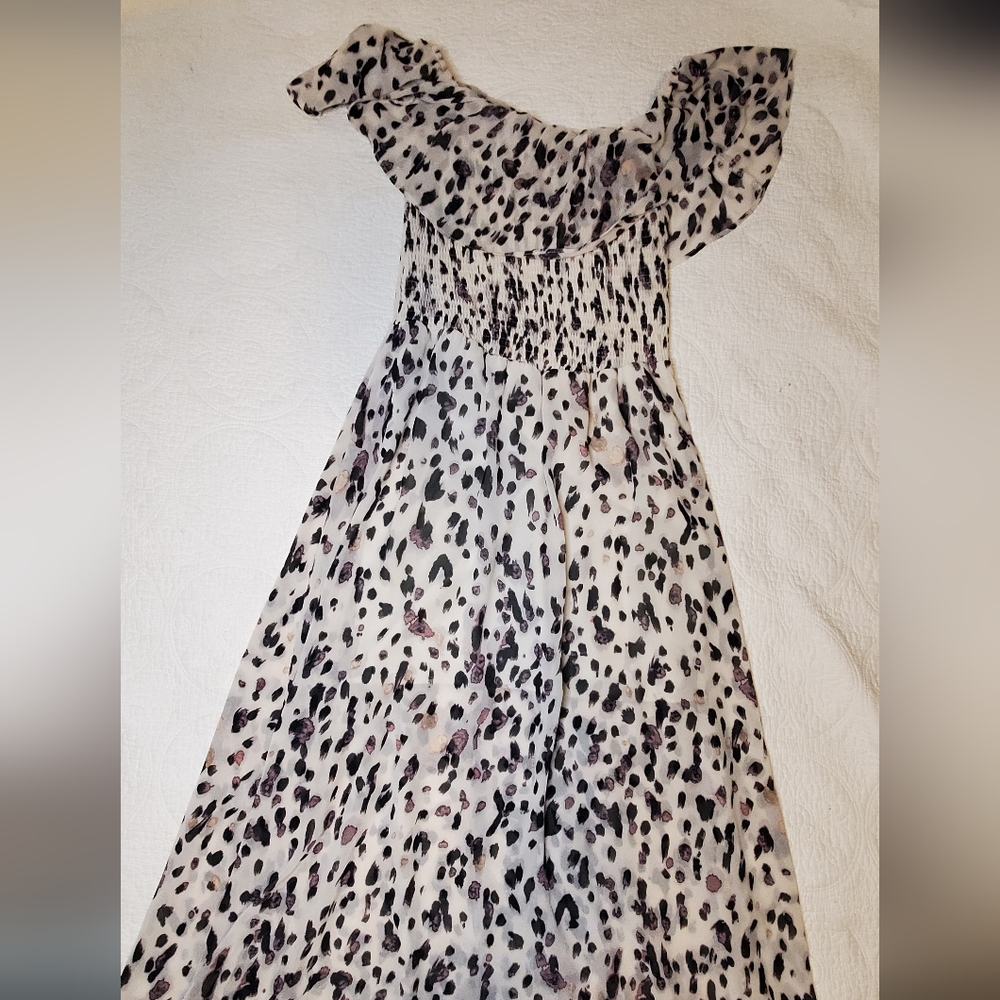 She + Sky Purple Leopard Print Dress Medium